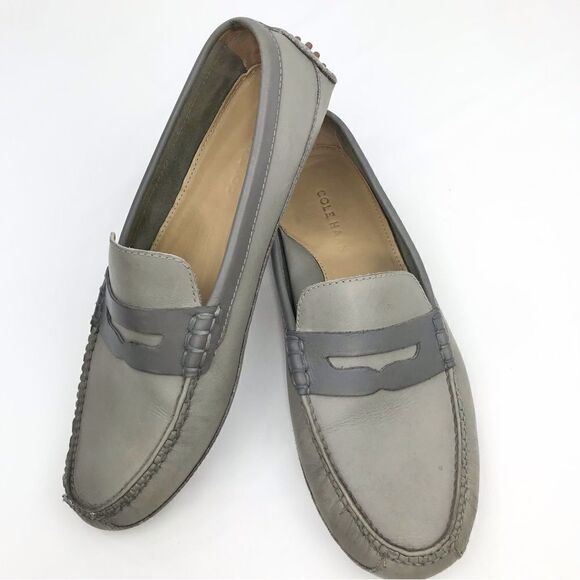 Cole Haan GRANT Canoe Gray Slip On Penny Driving Loafers - Picture 2 of 15